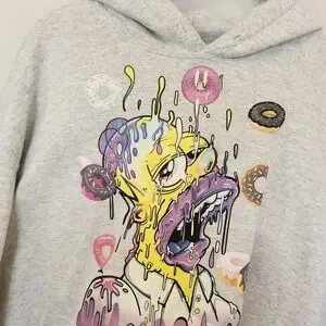 Gildan Tops Gilman Simpsons Acid Trip Donut Homer Hoodie Large